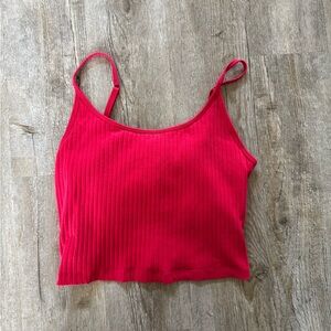 Old Navy Red Ribbed Crop Camisole